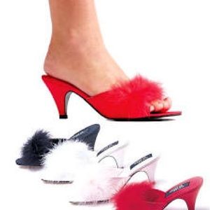 Ellie Fuzzy Heeled Slippers New in Box